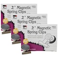 Charles Leonard Magnetic Spring Clips, 2", 12 Per Box, PK3 68520